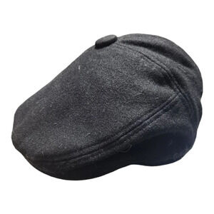 Newsboy Men's Black Wool Blend Cap Ivy Driving Cabbie